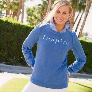Talbots x Dress for Success Cornflower Blue and White “Inspire” Sweatshirt MP